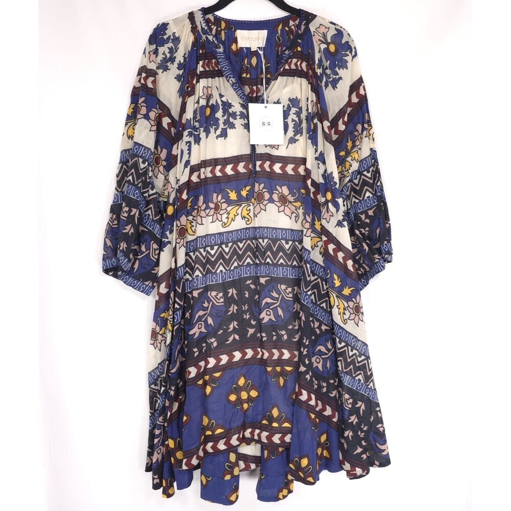 CAROLINA K New Amala Dress SMALL Maxi Floral 100% ORGANIC COTTON 224D07